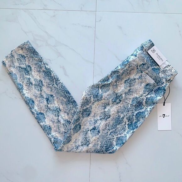 Snake 🐍 Print Stretch Ankle Length Pants Denim - Picture 2 of 8